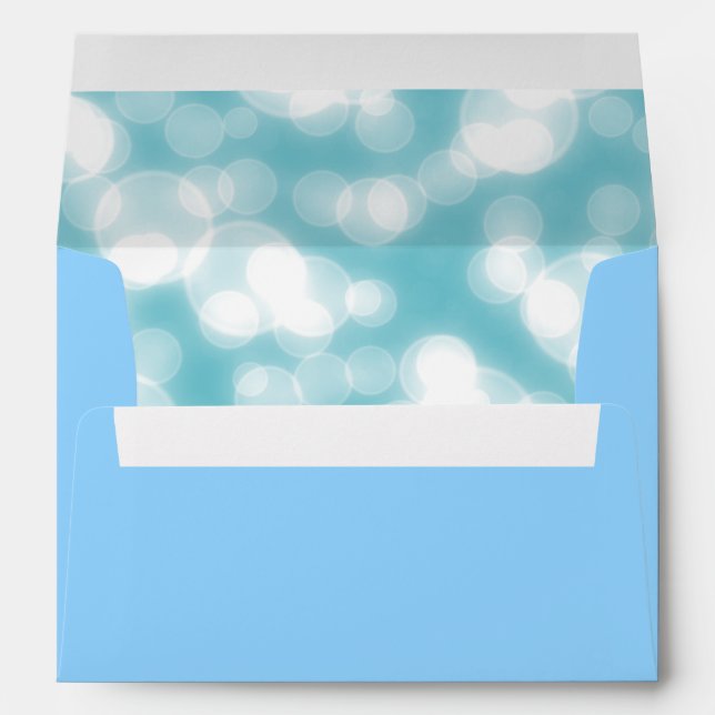 Faux Blue Foil Confetti Elegant Sparkles Envelopes (Back (Bottom))