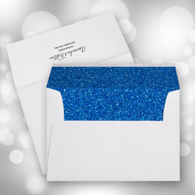 Faux Blue Glitter 5 x 7 Envelope (Creator Uploaded)