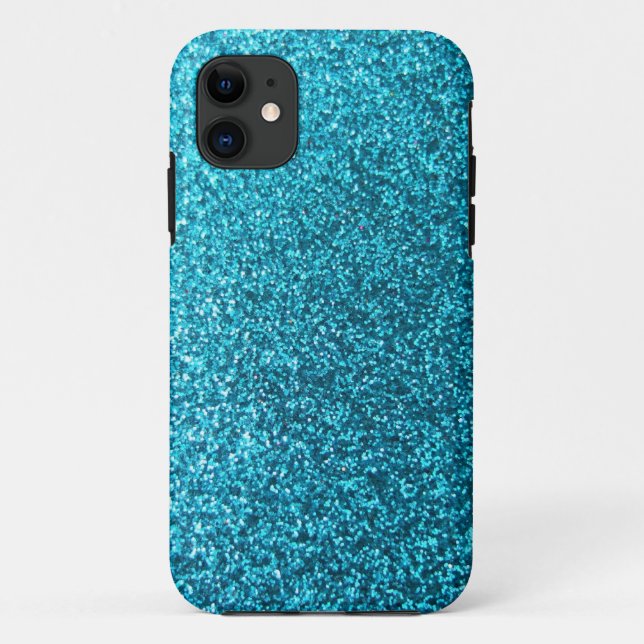 Faux Blue Glitter Case-Mate iPhone Case (Back)