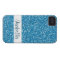 Faux Blue Glitter Pattern Look-like & Custom Name