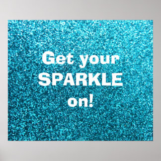 Faux Blue Glitter Poster