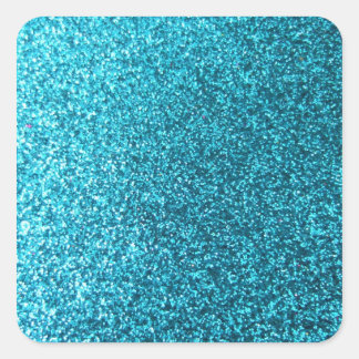 Faux Blue Glitter Square Sticker
