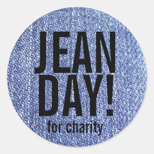 Faux Blue Jeans Casual Day Stickers