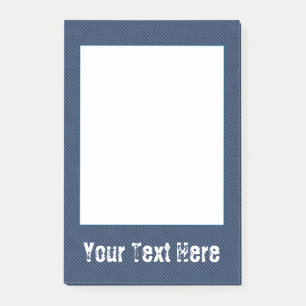Faux Blue Jeans Denim Custom Text Post it Notes