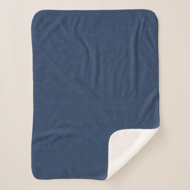 Faux Blue Jeans Fabric Sherpa Blanket (Front)