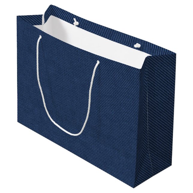 Faux Blue Jeans Gift Bag Modern Design (Front Angled)