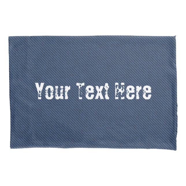 Faux Blue Jeans Pillow Case with Custom Text (Front)