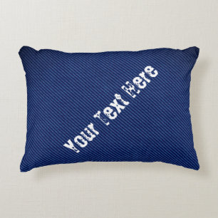 Faux Blue Jeans Pillow - Custom Text Your Font