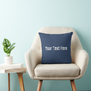 Faux Blue Jeans Throw Pillow with Custom Text