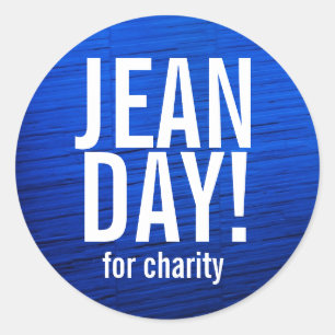 Faux Blue Texture Jean Day Stickers