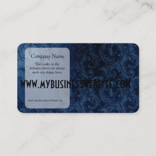 Faux Blue Velvet Swirls Business Card