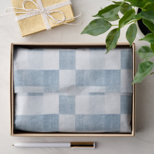 Faux Blue White Denim Jean Birthday Tissue Paper