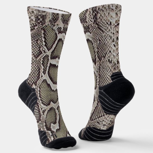 Faux Boa Constrictor Snakeskin Socks (Angled)