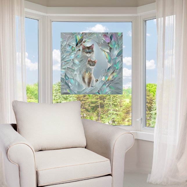 Faux Broken Glass Two Cats Peeking Out (Creator Uploaded)