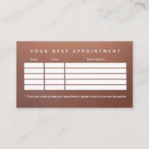 Faux Bronze Clean Business Logo Appointment Card
