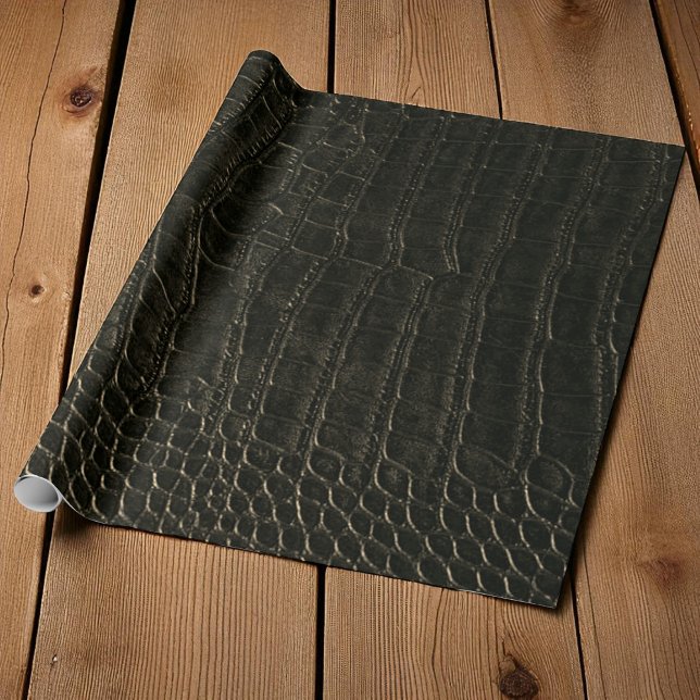Faux Brown Alligator Crocodile Leather Print Wrapping Paper (Creator Uploaded)