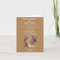 Faux brown craft paper and flowers wedding