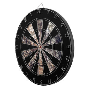 Faux Brown Grey Tree Bark Texture Dartboard
