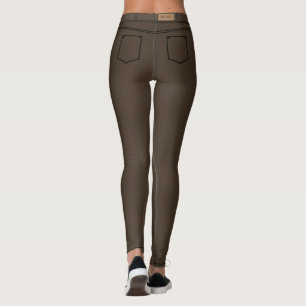 Faux Brown Jeans Leggings