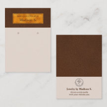Faux Brown Leather And Gold Foil Earrings Display