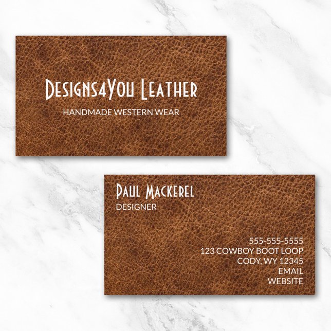 Faux Brown Leather Business Card (Faux Brown Leather Business Card)
