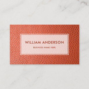Faux Brown Leather Modern Simple Design Business Card