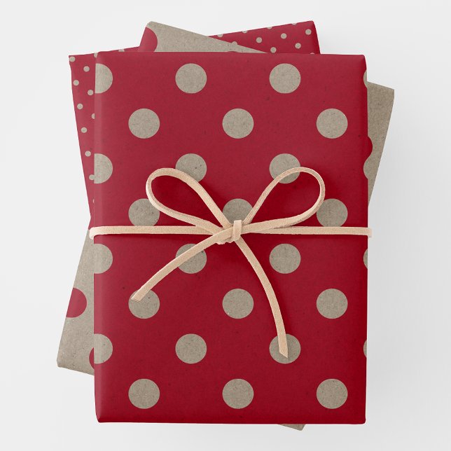 Faux Brown & Red Kraft Paper With Polka Dots (Faux Brown & Red Kraft Paper With Polka Dots)