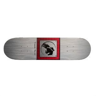 Faux Brushed Aluminium Equestrian. Skateboard