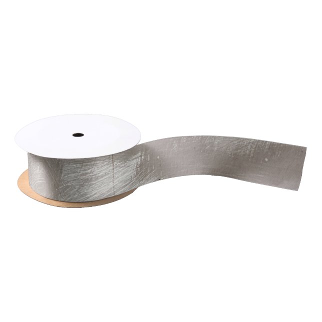 Faux Brushed Metal Ribbon Satin Ribbon (Spool)