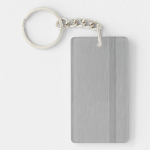 Faux Brushed Metal with Groove Key Ring