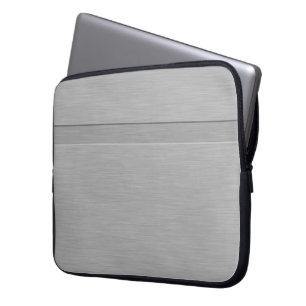 Faux Brushed Metal with Groove Laptop Sleeve