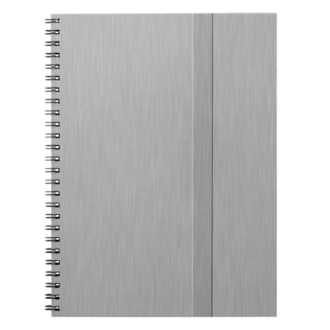Faux Brushed Metal with Groove Spiral Notebook (Front)