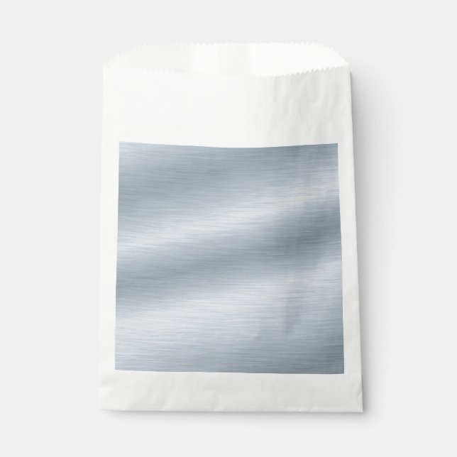 Faux Brushed Silver Background Favour Bags (Front)