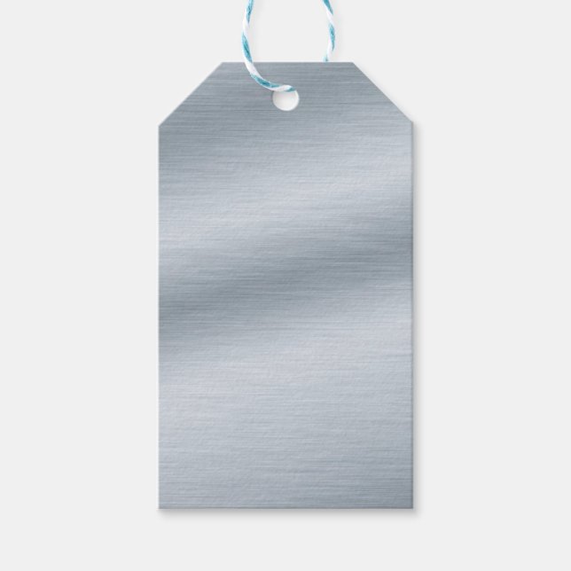 Faux Brushed Silver Background Gift Tags (Front)