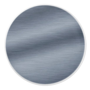 Faux Brushed Steel Elegant Background Ceramic Knob