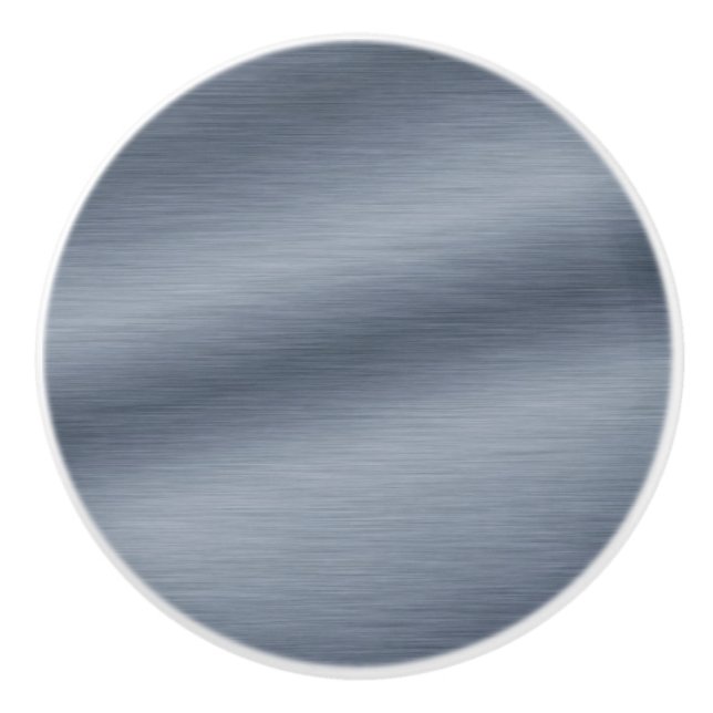 Faux Brushed Steel Elegant Background Ceramic Knob (Front)