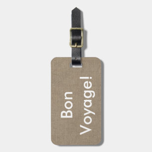 Faux Burlap Luggage Tag
