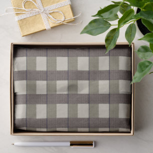 Faux Burlap Plaid design- Country Taupe set Tissue Paper
