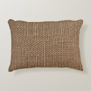 Faux Burlap Textured Pattern Decorative Cushion