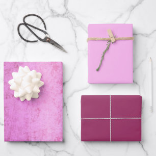 Faux Burst of Pink Velvet Wrapping Paper Sheet