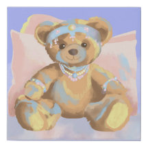 Faux Canvas Jewellery Bear