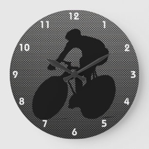 Faux Carbon Fibre Cycling Large Clock