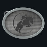 Faux Carbon Fibre Equestrian Belt Buckles<br><div class="desc">You will love this cool black carbon fibre equestrian horse riding horses design. Great for gifts! Available on tee shirts, smart phone cases, mousepads, keychains, posters, cards, electronic covers, computer laptop / notebook sleeves, caps, mugs, and more! Visit our site for a custom gift case for Samsung Galaxy S3, iphone...</div>