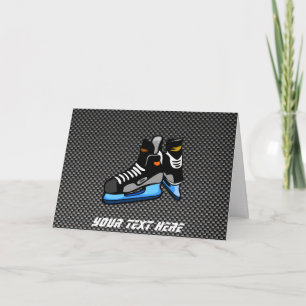 Faux Carbon Fibre Hockey Skates Card
