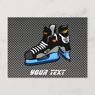 Faux Carbon Fibre Hockey Skates Postcard