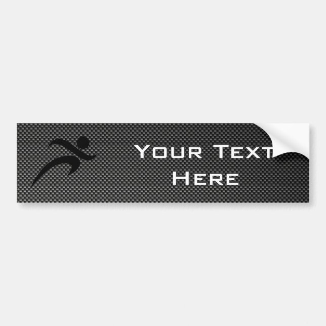 Faux Carbon Fibre; Running Bumper Sticker (Front)