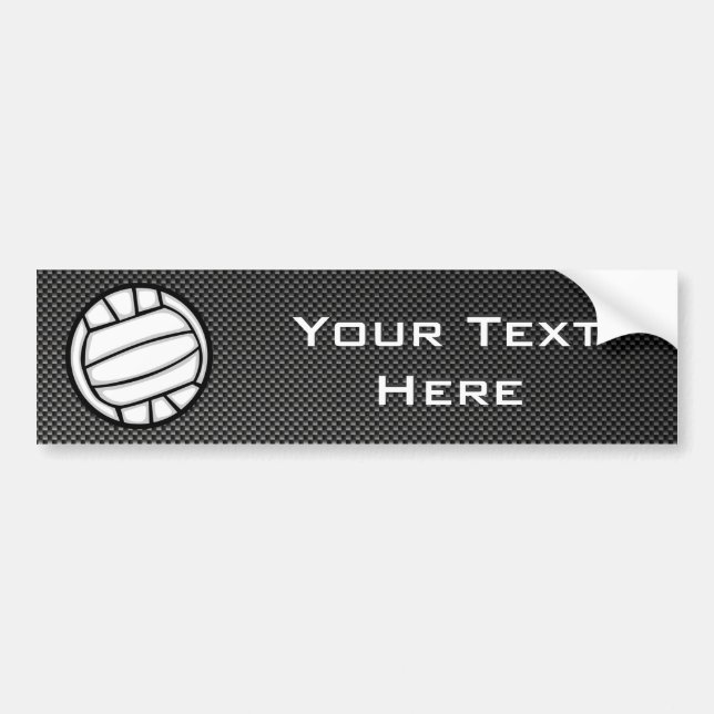 Faux Carbon Fibre Volleyball Bumper Sticker (Front)