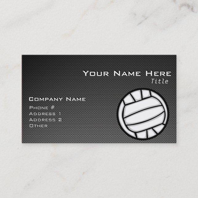 Faux Carbon Fibre Volleyball Business Card (Front)
