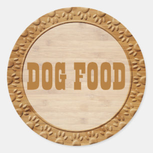 Faux Carved Dog Paw Prints Dog Food Classic Round Sticker