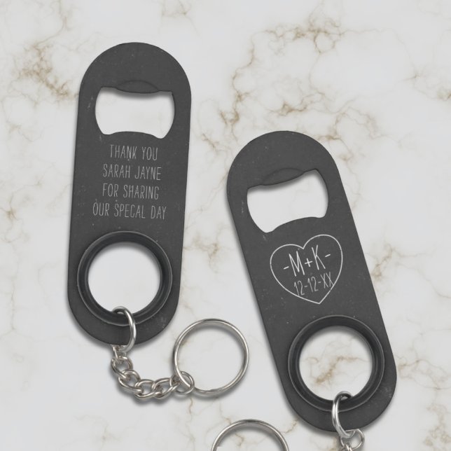 Faux Chalkboard Wedding Keychain Bottle Opener (Creator Uploaded)